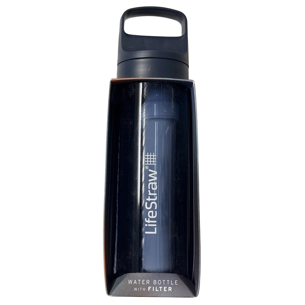 LifeStraw‎ Go Filter Water Bottle 1L BPA Free Leakproof Aegean Sea Navy NWT New